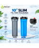 Wellon Grey Pre Filter Housing Combo Kit with 5 Micron PP Spun Filter, Housing Spanner, 1/4" x 1/2" Elbow Connectors & 2 Meter 1/4" Pipe | Heavy Duty Water Purifier Pre Filter Set